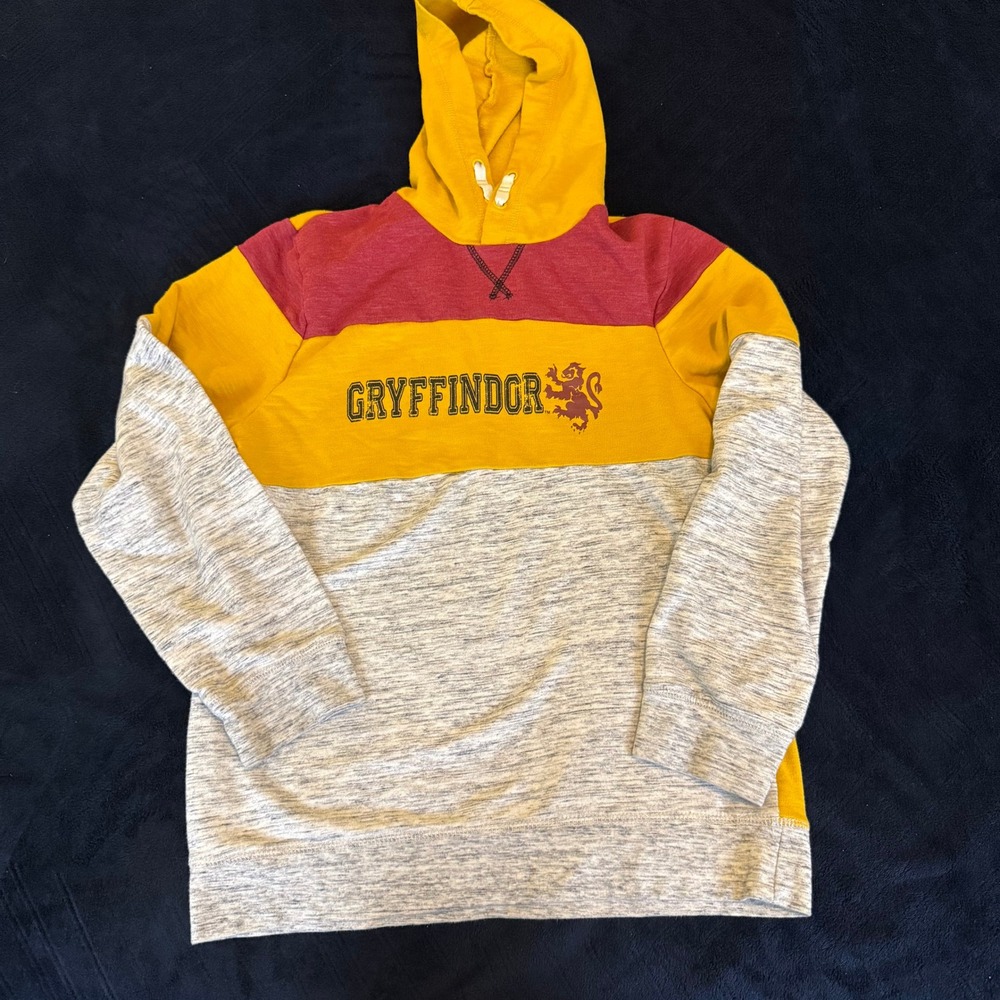 Harry Potter Gryffindor Kids Hoodie Colorblock Gold MaroonGreyLarge L Sweatshirt
